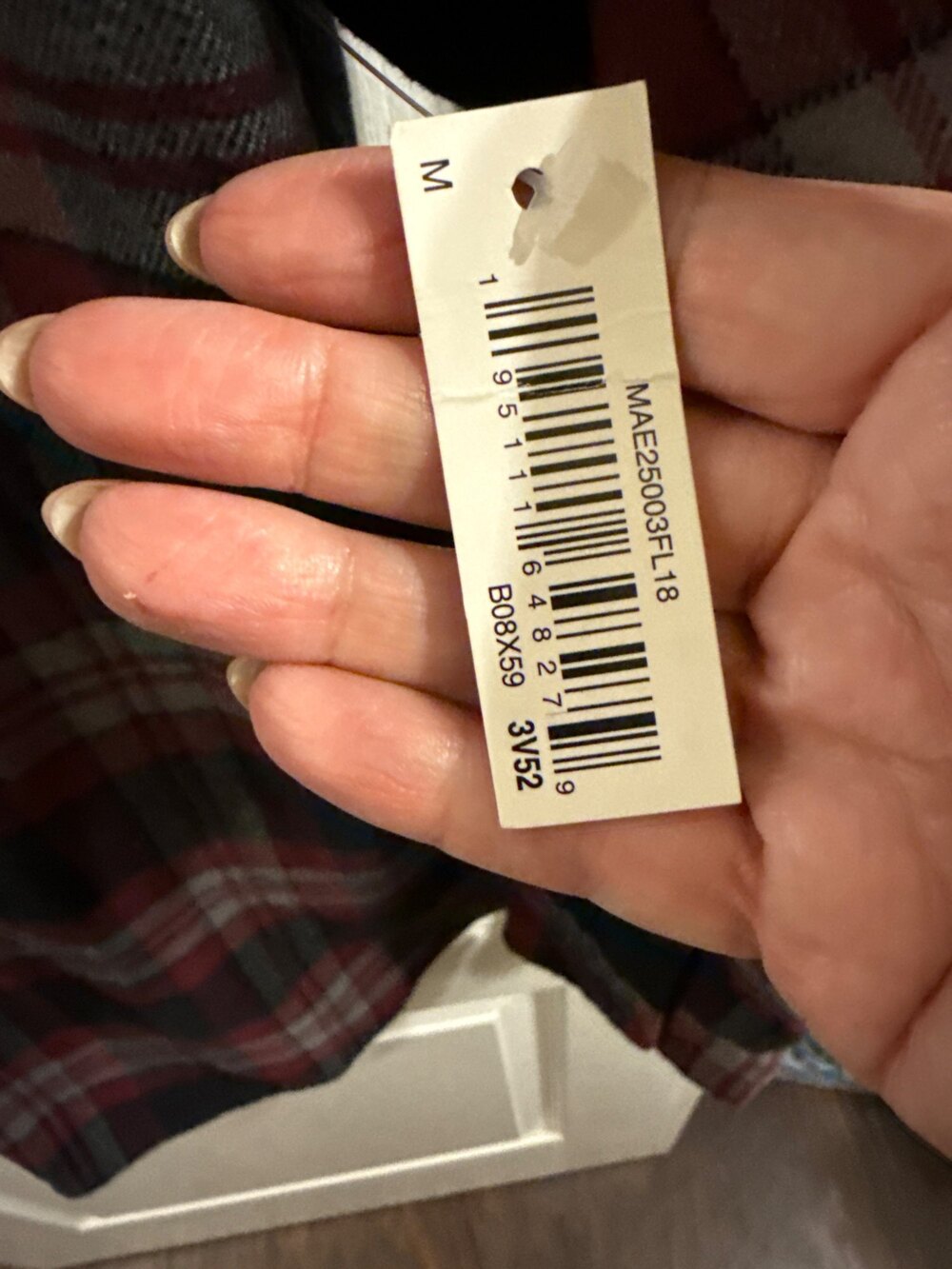 NEW with tags, Amazon Essentials Plaid Flannel Button Up Shirt Red Black Size M - Picture 4 of 6